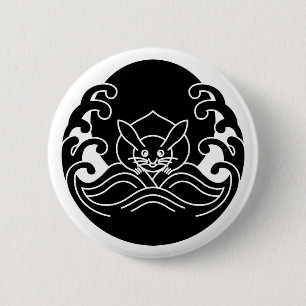 Wave moon rabbit 2 inch round button