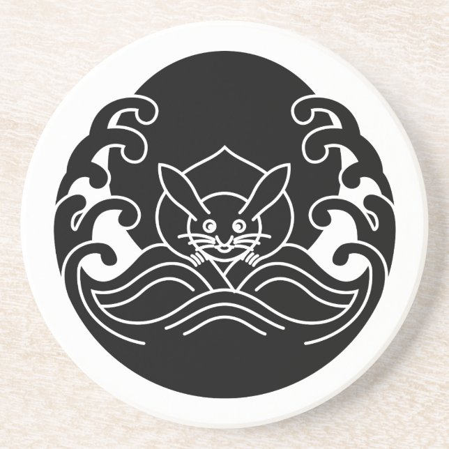 Wave moon rabbit coaster (Front)