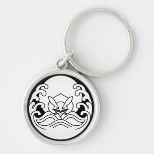 Wave moon rabbit keychain
