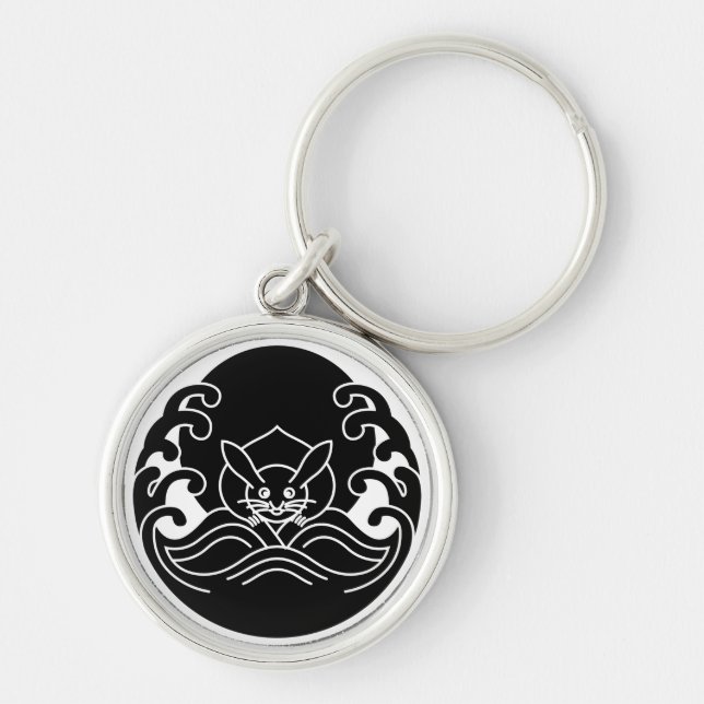 Wave moon rabbit keychain (Front)