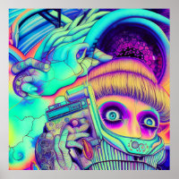 wave music, the 80s styled Surreal landscape 