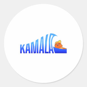 Wave Of Blue Cats For Kamala Funny Trump For Ladie Classic Round Sticker