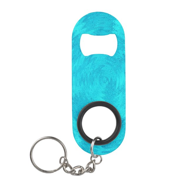 Wave of Turquoise  Keychain Bottle Opener (Front)