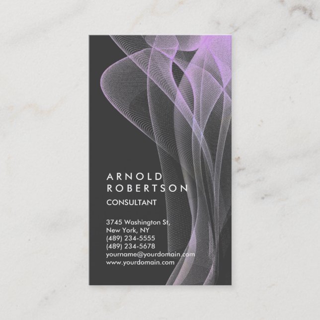 Wave Pattern Abstract Design Trendy Unique Business Card (Front)