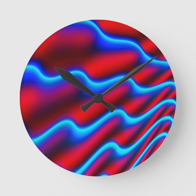 Wave pattern background curve round clock (Front)
