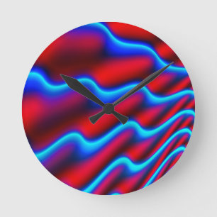 Wave pattern background curve round clock