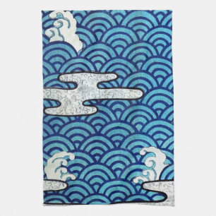 Wave Pattern, Japanese Design Kitchen Towel