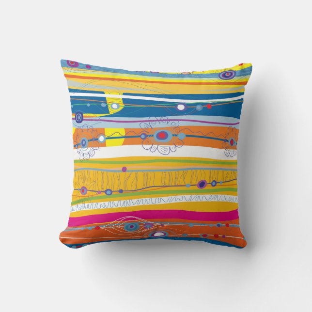 Wave Pattern Throw Pillow (Front)