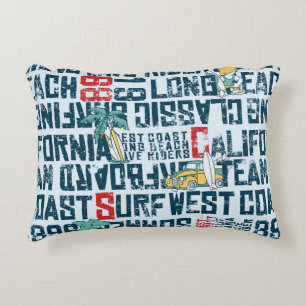 Wave rider west coast California surfing team grun Accent Pillow