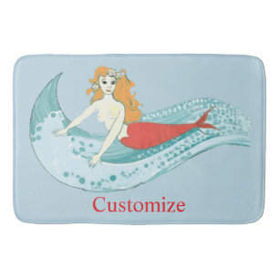 Wave-Riding Mermaid Thunder_Cove Bath Mat