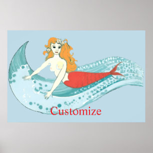 Wave-Riding Mermaid Thunder_Cove Poster