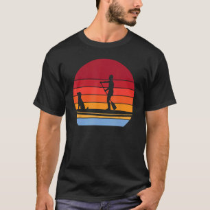 Wave riding SUP with dog stand up paddle dog cool T-Shirt