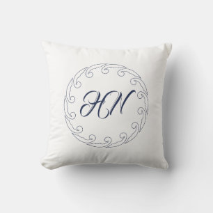 Wave ring with initials throw pillow