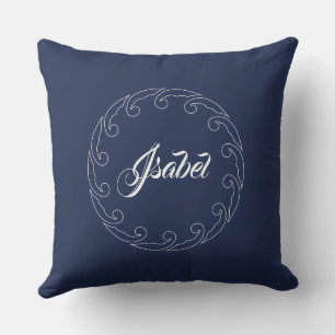 Wave ring with name throw pillow