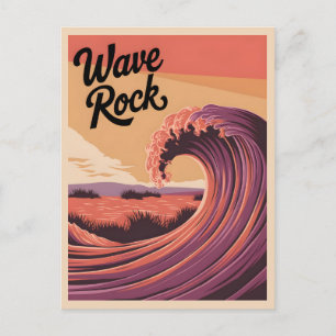 Wave Rock Australia Vintage Postcard