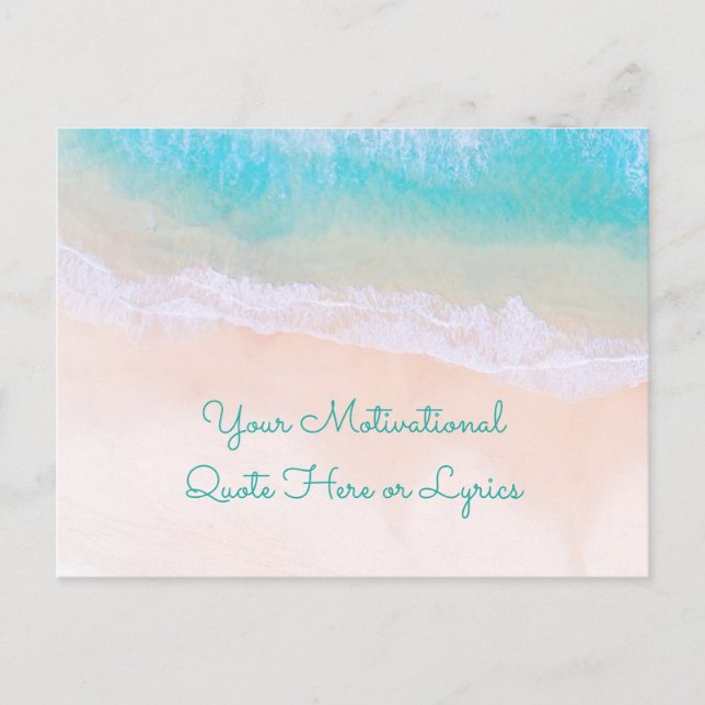 Wave, Sand, Beach Motivational Quote Postcard (Front)