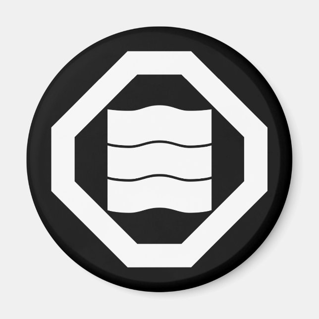 Wave-shaped kanji characters for three on tray magnet (Front)