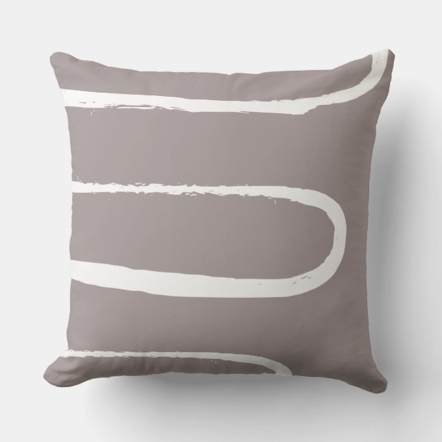 Wave Soft Grey Throw Pillow (Front)