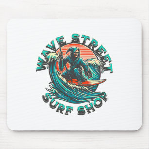 Wave Street Retro Vacation Beach Surfing Skul Grap Mouse Pad
