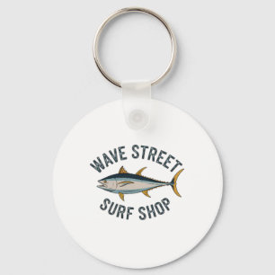 Wave Street Surf Shop Yellow Fin Tuna Graphic Fish Keychain