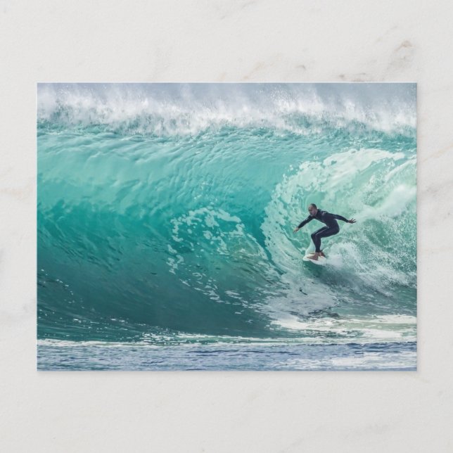 Wave, Surfer, Beautiful Landscape Postcard (Front)