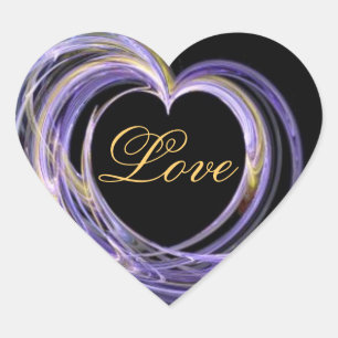 Wave Swept Love Filled Fractal Art Heart Sticker