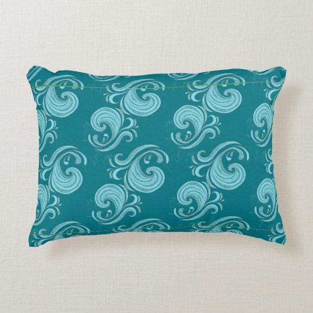 Wave Swirls Accent Pillow (Front)