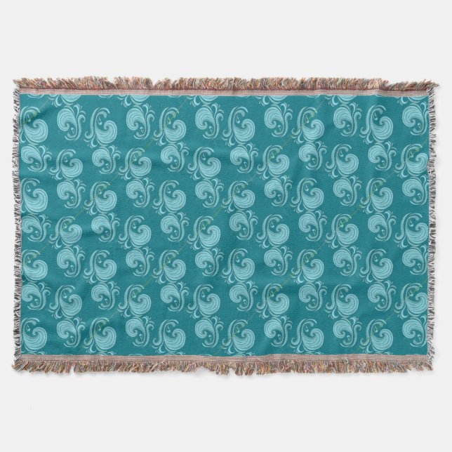 Wave Swirls Throw Blanket (Front)