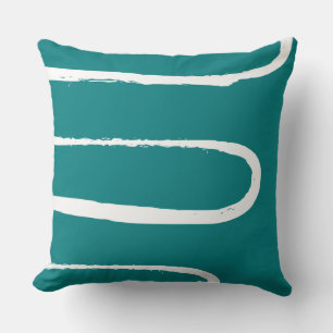 Wave Teal Throw Pillow