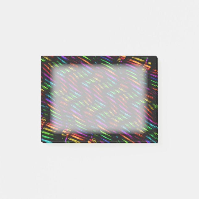 Wave Twists Hot Rainbow Gem Mosaic Artwork Post-it Notes (Front)