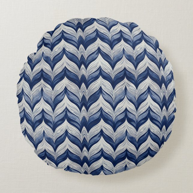 Wave Weave Round Pillow (Front)