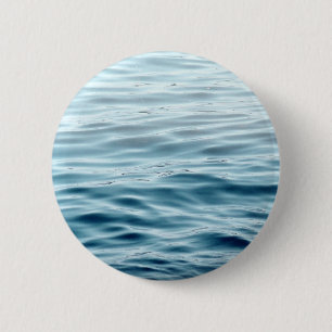 Waved blue water 2 inch round button