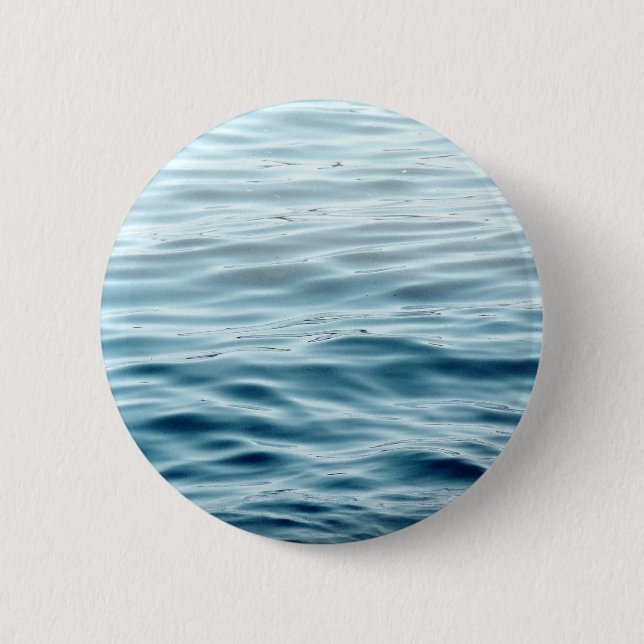 Waved blue water 2 inch round button (Front)