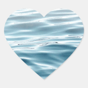 Waved blue water heart sticker