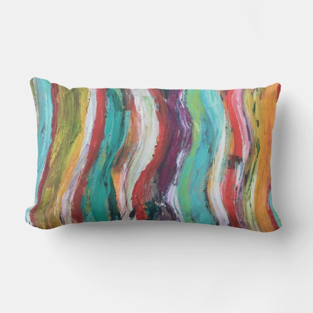 Wavelength Outdoor Lumbar Throw Pillow (Front)