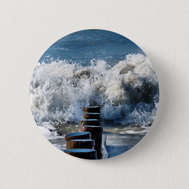 WAVES 2 INCH ROUND BUTTON (Front)