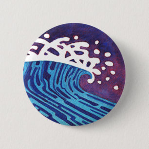 WAVES #3 2 INCH ROUND BUTTON