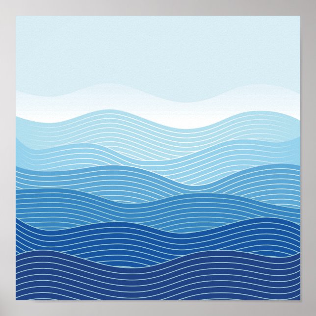 Waves Abstract Minimalist Composition Poster (Front)