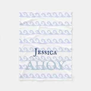 Waves Ahoy Custom Fleece Blanket
