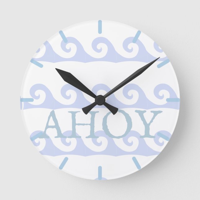 Waves Ahoy Custom Round Clock (Front)