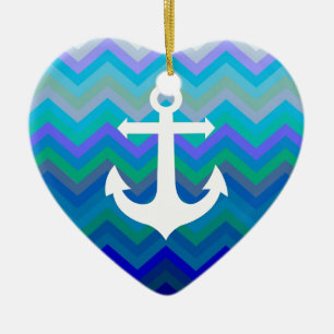 Waves & Anchor Ceramic Ornament