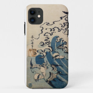 Waves and Birds, c.1825 (colour woodblock print) iPhone 11 Case