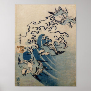 Waves and Birds, c.1825 Poster