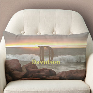 Waves and Boulders 0893 Lumbar Pillow