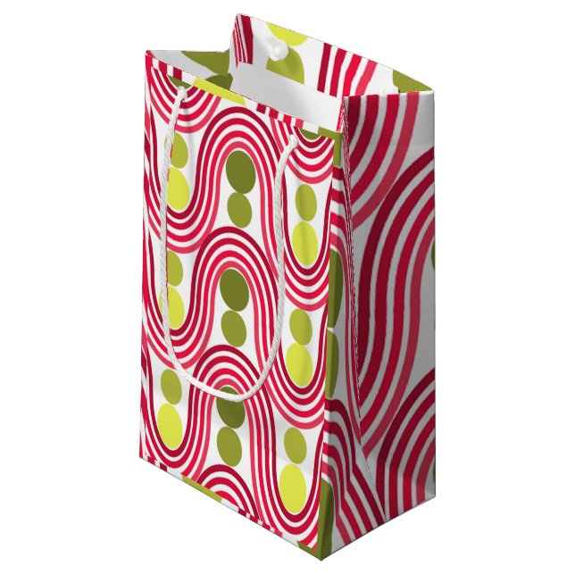 Waves and Circles  Small Gift Bag (Front Angled)