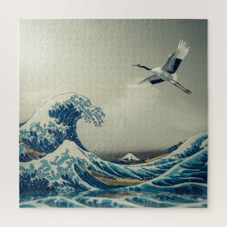 Waves and Crane – A Dreamlike Ukiyo-e Vision Jigsaw Puzzle