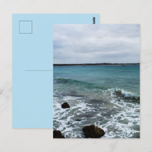 Waves And Fishing Boats On The Ocean, Postcard