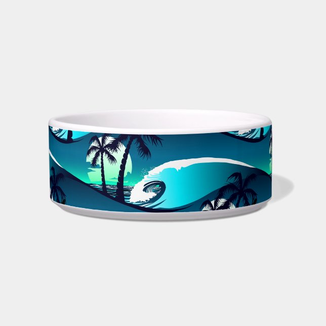 Waves and palm trees bowl (Left)