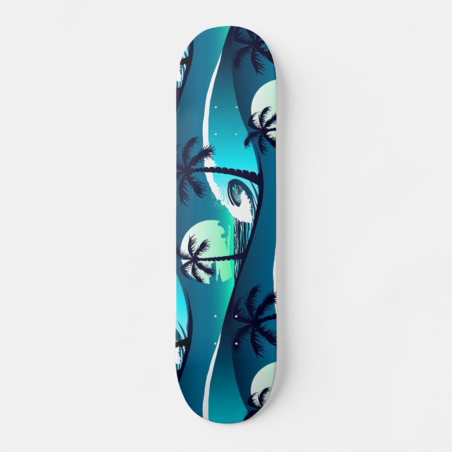 Waves and palm trees skateboard (Front)