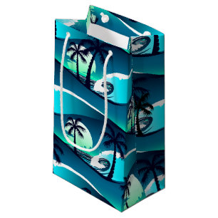 Waves and palm trees small gift bag